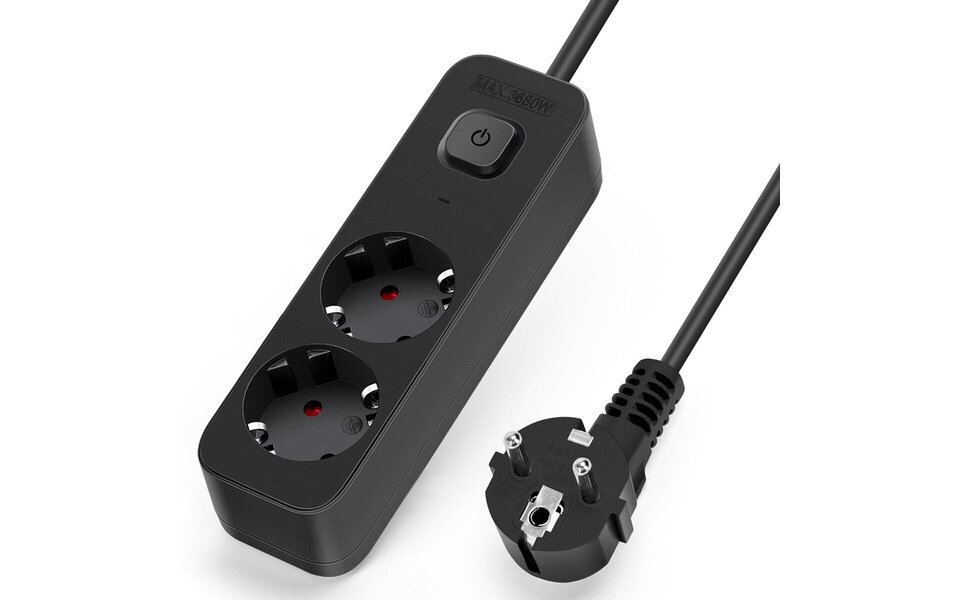 HLW LED Aigi Quino Power Strip with Switch - 3680W LED Accessories, 3m Extension Cord