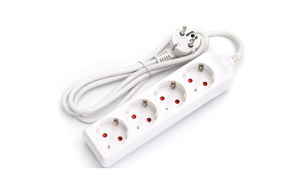 HLW LED Aigi Wayne Stekkerdoos Verlengsnoer 3680W - 4 Stopcontacten - 1.5m - LED Toebehoren