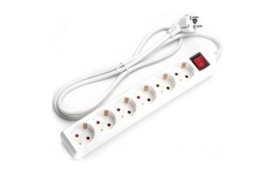 HLW LED Stekkerdoos met Schakelaar 3680W - 6 Stopcontacten LED Toebehoren Verlengsnoer