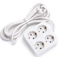 Aigi Urvan Power Strip 3680W - 4 Outlets - 1.5m White