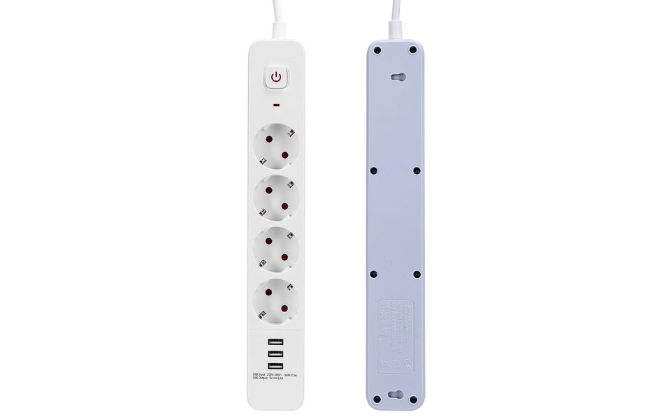 HLW LED Power strip with USB – 4 sockets & 3 USB-A, extension cord 1.5m, LED accessories HLW LED Power strip with USB – 4 sockets & 3 USB-A, extension cord 1.5m, LED accessories