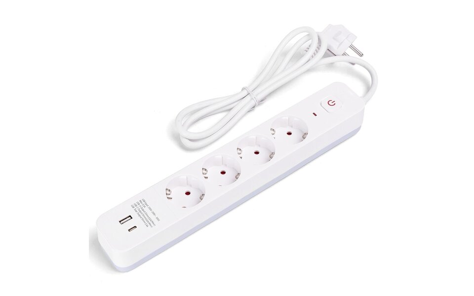 HLW LED Power strip with USB-A and USB-C - Extension cord 1.5m - LED Accessories