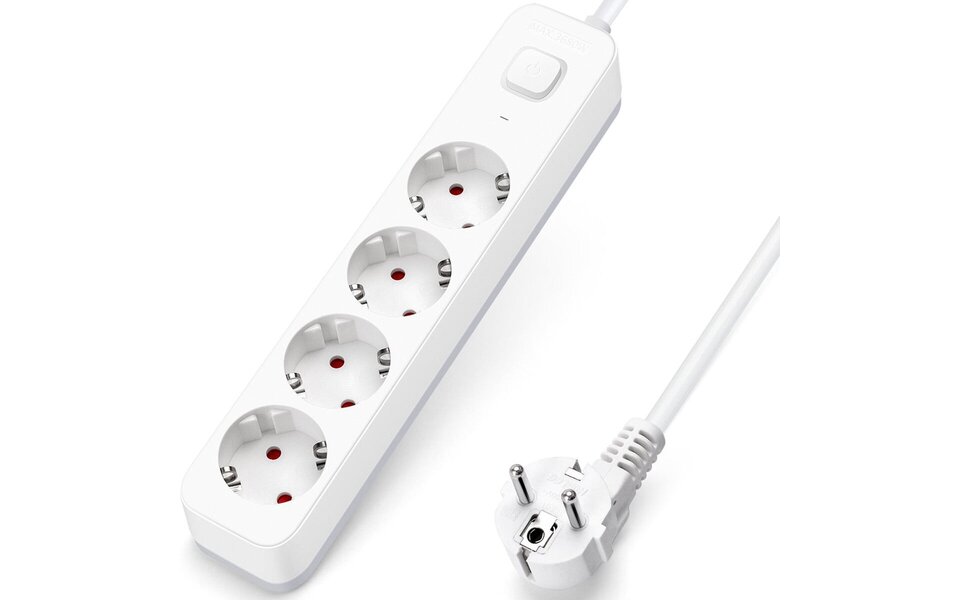 HLW LED Power Strip with Switch - 3680W LED Accessories, 4 Outlets & 1.5m Extension Cord