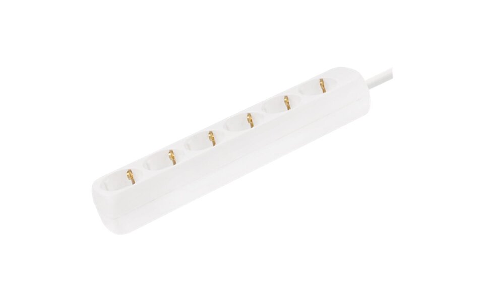 HLW LED Aigi Wayne Power Strip 3680W - 6 Outlets - 1.5m Extension Cord White