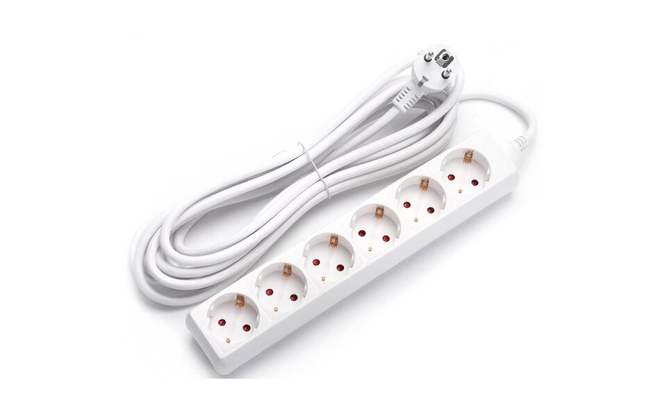 HLW LED Aigi Synci Power Strip Extension Cord 3680W - 6 Outlets - 5m White HLW LED Aigi Synci Power Strip Extension Cord 3680W - 6 Outlets - 5m White