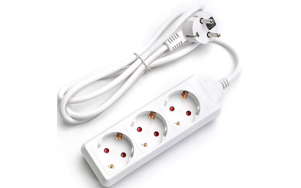 HLW LED Aigi Wayne Stekkerdoos 3680W - 3 Stopcontacten, 1.5m Verlengsnoer & LED Toebehoren HLW LED Aigi Wayne Stekkerdoos 3680W - 3 Stopcontacten, 1.5m Verlengsnoer & LED Toebehoren