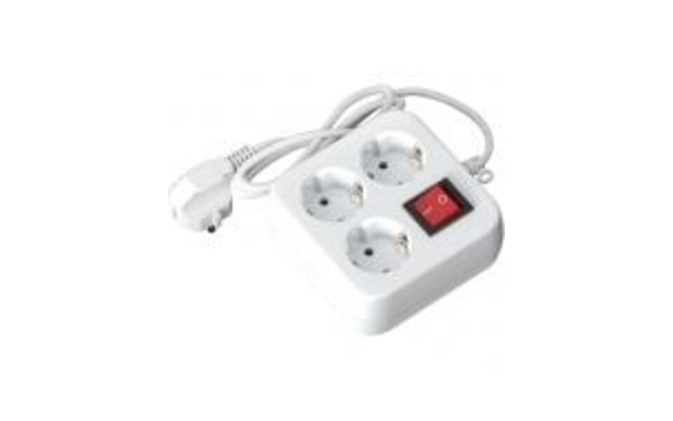HLW LED Power Strip with Switch & Extension Cord - 4 Outlets, Grounded, White