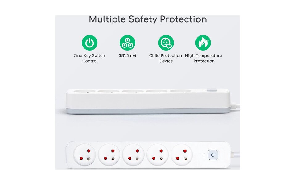 HLW LED Stekkerdoos met Schakelaar - 5 Stopcontacten, 3m Verlengsnoer - 2300W LED Toebehoren HLW LED Stekkerdoos met Schakelaar - 5 Stopcontacten, 3m Verlengsnoer - 2300W LED Toebehoren