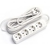 Stekkerdoos & verlengsnoer 3680W - 4 stopcontacten, 5 meter wit Stekkerdoos & verlengsnoer 3680W - 4 stopcontacten, 5 meter wit