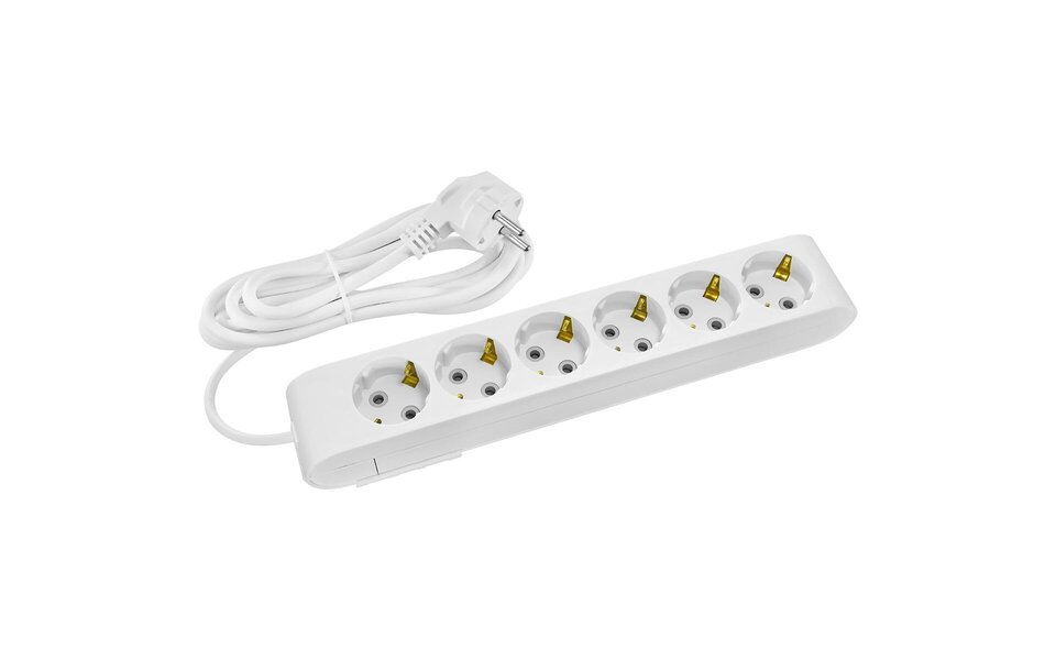 HLW LED Power Strip Extension Cord 3m - 6 Outlets, Grounded - LED Accessories