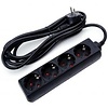 Stekkerdoos Verlengsnoer 3680W - 4 Stopcontacten - 3m Zwart Stekkerdoos Verlengsnoer 3680W - 4 Stopcontacten - 3m Zwart