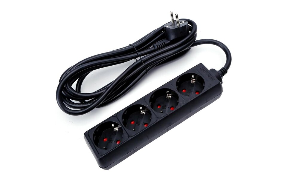 HLW LED Power Strip & Extension Cord 3680W - 4 Outlets - 3 Meters Black | LED Accessories HLW LED Power Strip & Extension Cord 3680W - 4 Outlets - 3 Meters Black | LED Accessories