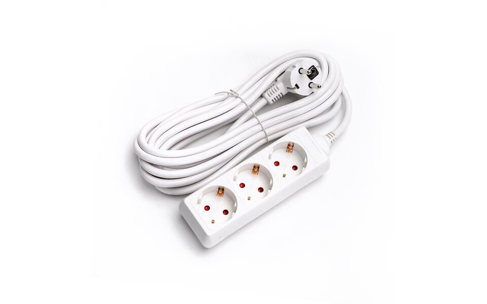 HLW LED Aigi Synci Power Strip Extension Cord 3680W - 3 Sockets - Light Cord & Plug