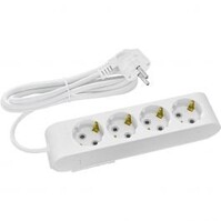 Power strip Extension cord 1.5m - 4 sockets - White - LED accessories