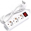 Power Strip with Switch & Extension Cord 3680W - 3 Outlets White