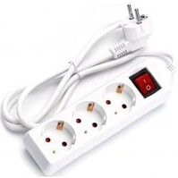 Power Strip with Switch & Extension Cord 3680W - 3 Outlets White