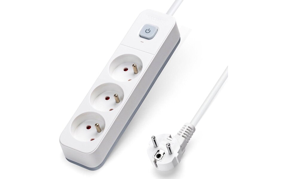 HLW LED Aigi Anzim Power Strip with Switch 2300W - 3 Outlets, 5m Extension Cord & Light Cord Accessory