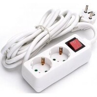 Power Strip with Switch 3680W – 2 Sockets & 5m Extension Cord
