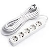 Power Strip Extension Cord 5m - 3680W - 5 Sockets - White Power Strip Extension Cord 5m - 3680W - 5 Sockets - White