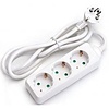Power Strip Extension Cord 3m - 3680W - 3 Outlets White Power Strip Extension Cord 3m - 3680W - 3 Outlets White