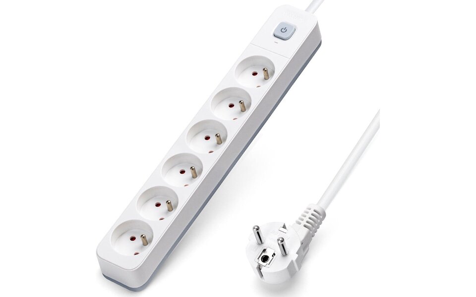 HLW LED Aigi Anzim Power Strip with Switch - 6 Outlets, 3m Extension Cord, 2300W LED Accessories