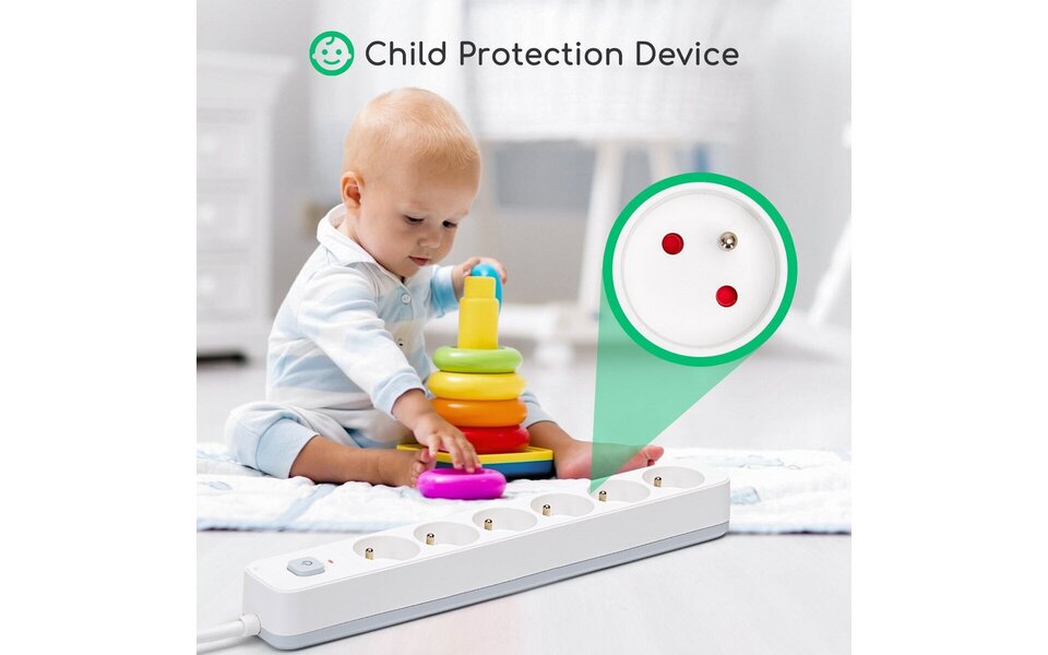 HLW LED Aigi Anzim Stekkerdoos met Schakelaar - 6 Stopcontacten, 3m Verlengsnoer, 2300W LED Toebehoren