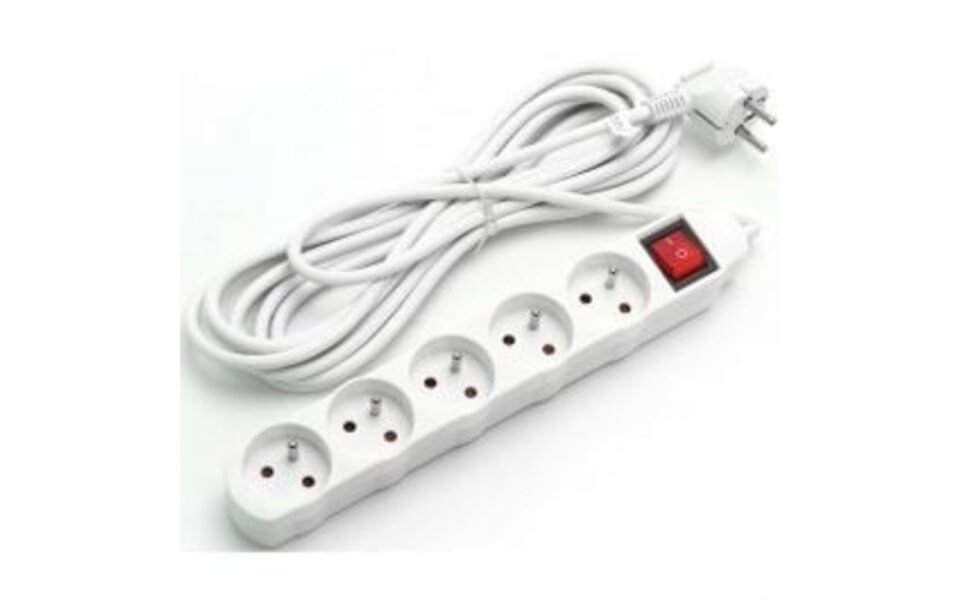 HLW LED Stekkerdoos met Schakelaar 2300W - 5 Stopcontacten, Verlengsnoer 1.5m, LED Toebehoren