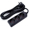 Stekkerdoos Verlengsnoer 3680W - 3 Stopcontacten - Zwart Stekkerdoos Verlengsnoer 3680W - 3 Stopcontacten - Zwart