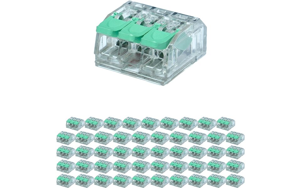 HLW LED 3-pin Green Cable Clip - 50 Pieces with Clips | Reliable LED Accessories