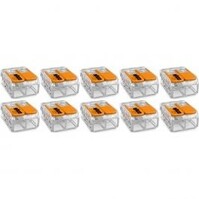 WAGO Lasklem Set 10x - 2 Polig Oranje, Perfect voor LED Toebehoren