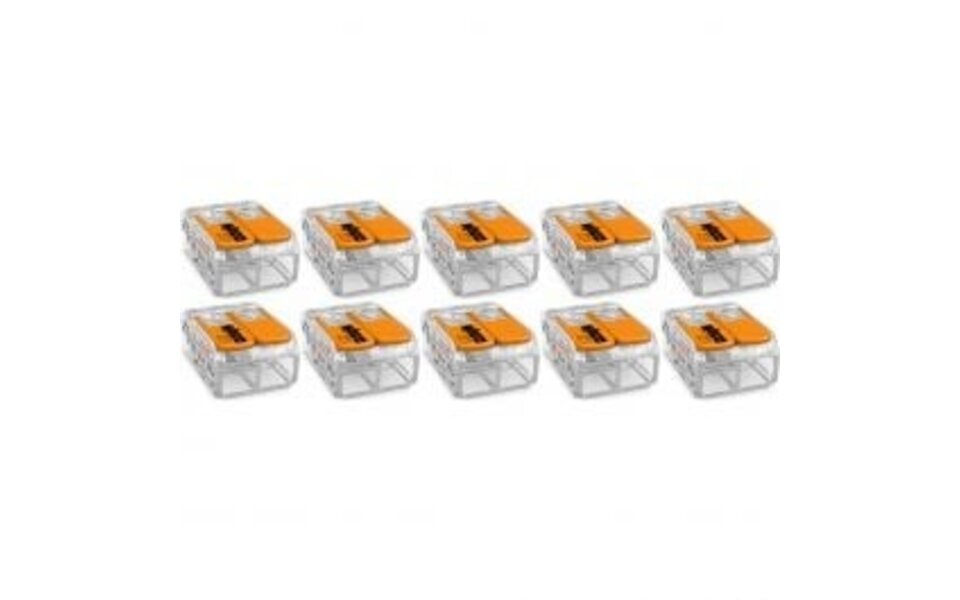 WAGO WAGO Splice Terminal Set 10 Pieces - 2-Pole Orange with Clips for LED Accessories