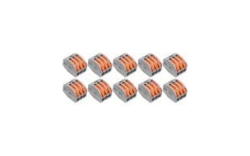 WAGO WAGO Lasklem Set 10 Stuks - 2 Polig Oranje met Klemmetjes voor LED Toebehoren WAGO WAGO Lasklem Set 10 Stuks - 2 Polig Oranje met Klemmetjes voor LED Toebehoren