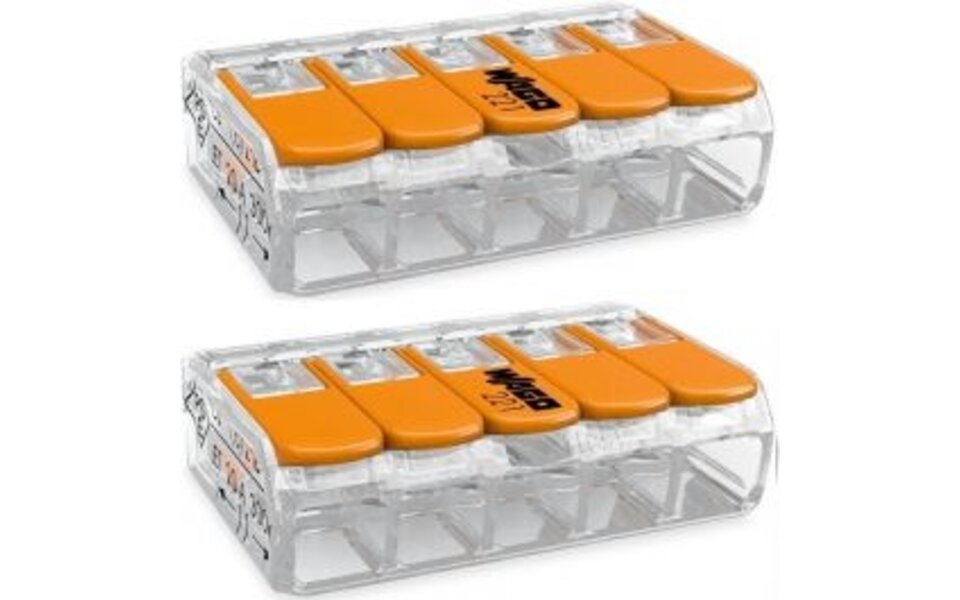 WAGO WAGO Lasklem Set 2 Stuks 5-polig met Klemmetjes - Perfect LED toebehoren