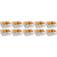 WAGO Splice Terminal Set 10x 3-pole Orange - LED Accessories