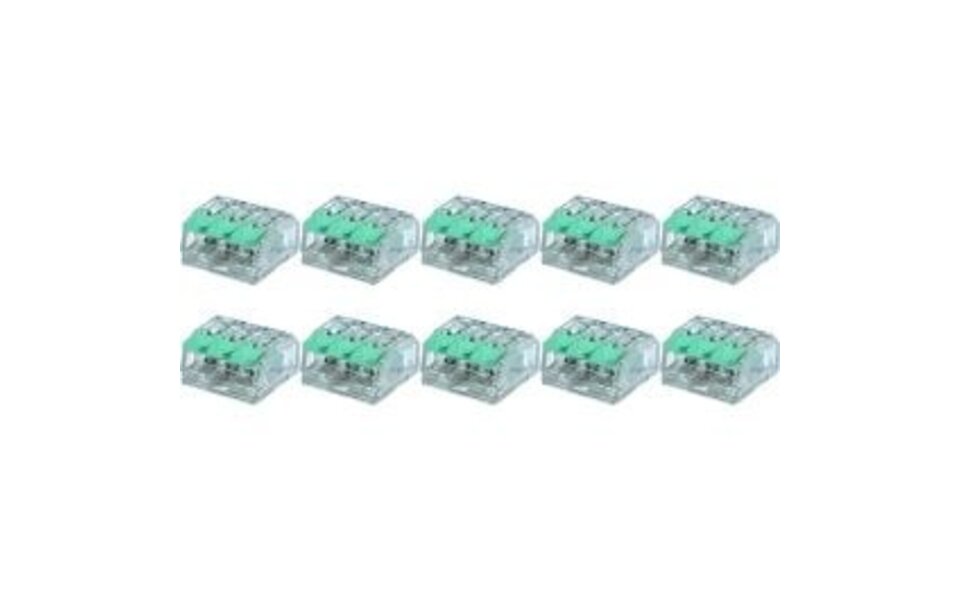 HLW LED Slim Welding Clamp Set 10 Pieces - 3-Pin Clamps for LED Accessories Green