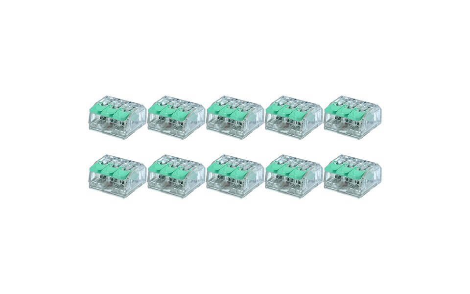 HLW LED Slim Welding Clamp Set 10 Pieces - 3-Pin Clamps for LED Accessories Green