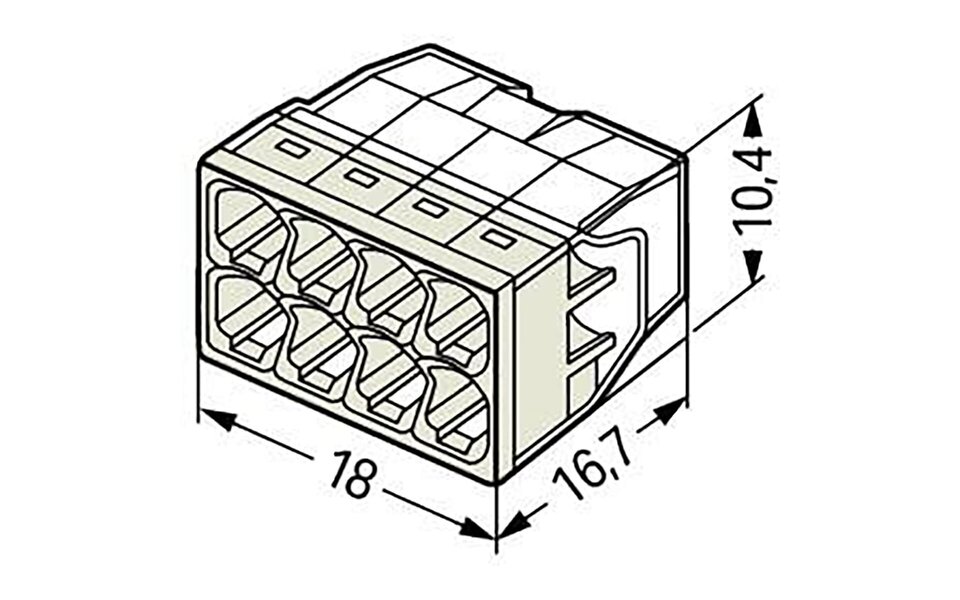 WAGO WAGO Lasklem 8-polig 0.5-2.5mm² wit - LED toebehoren - 50 stuks