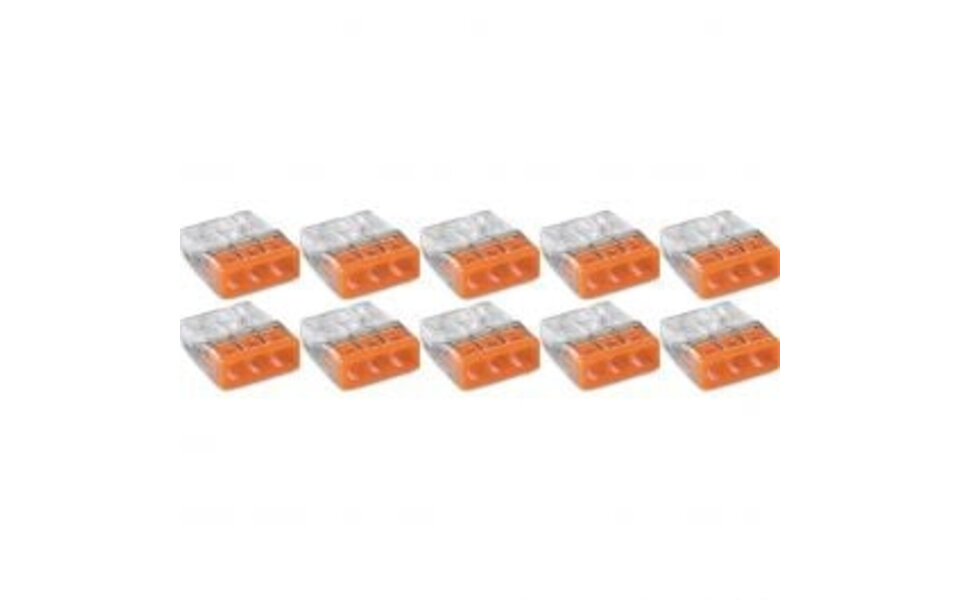 WAGO WAGO 3-pole welding clamp 0.5-2.5mm² Orange - Transparent - 10 pieces LED accessories