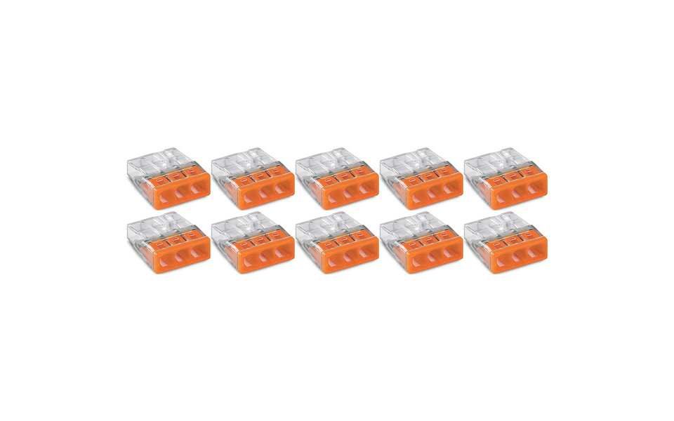 WAGO WAGO 3-pole welding clamp 0.5-2.5mm² Orange - Transparent - 10 pieces LED accessories