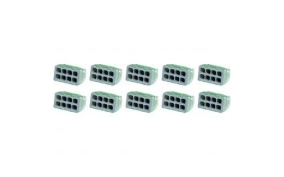 HLW LED Vintex 8 Polige Lasklem - 0.2-2.5 mm² - Grijs - 10 Stuks LED Toebehoren