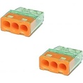 Vintex 3-polige Oranje Lasklem 0.2-2.5 mm² - Betrouwbaar LED Toebehoren, 2 Stuks