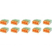 3-pole orange terminal block - Vintex - 0.2-2.5 mm² - 10 pieces 3-pole orange terminal block - Vintex - 0.2-2.5 mm² - 10 pieces