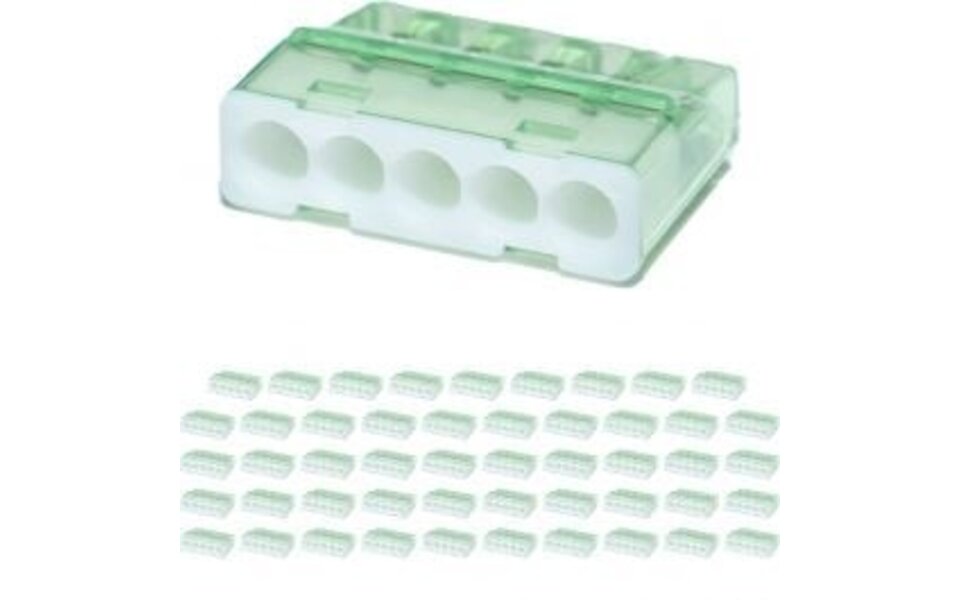 HLW LED Vintex 5-polige Lasklem Wit 0.2-2.5 mm² - 50 Stuks | LED Toebehoren