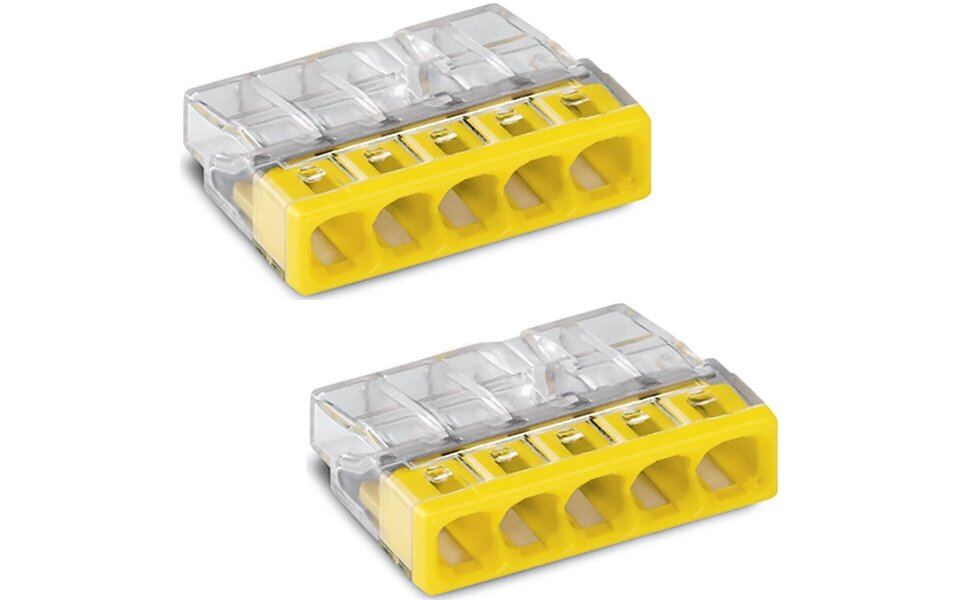 WAGO WAGO 5-polige Lasklem Geel 0.5-2.5mm² - 2 Stuks - Hoogwaardig LED Toebehoren