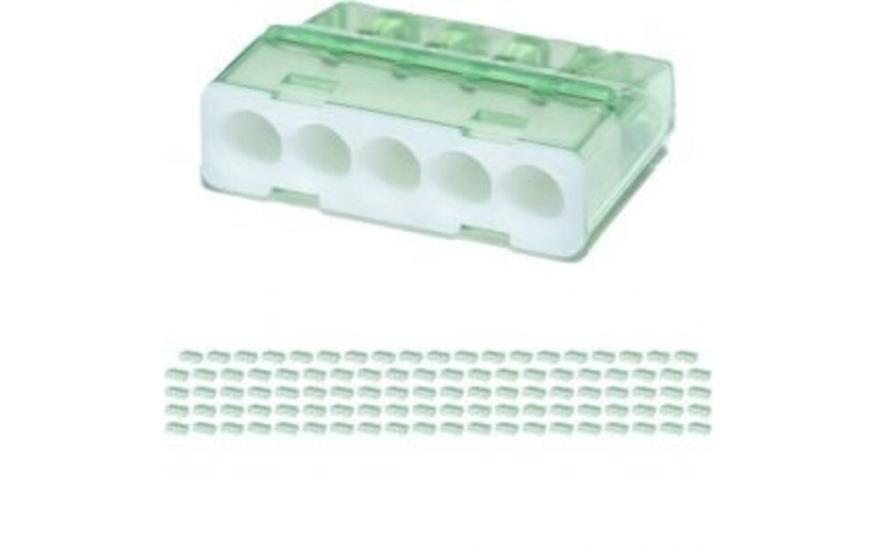 HLW LED Vintex 5-pole Welding Clamp White 0.2-2.5 mm² | LED accessories & Welding Clamp - 100 Pieces