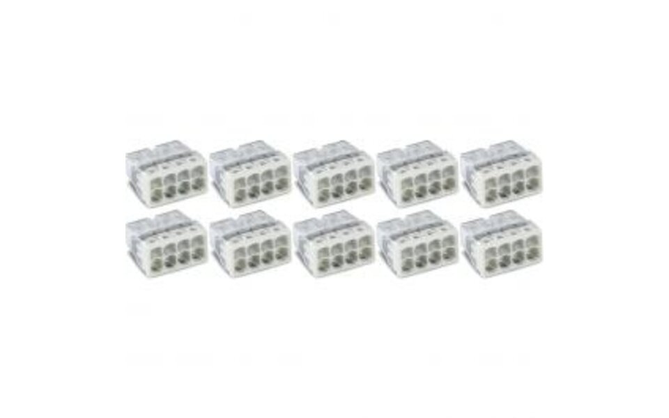 WAGO WAGO 8-polig Lasklem 0.5-2.5mm² Wit - 10 Stuks Transparant LED Toebehoren