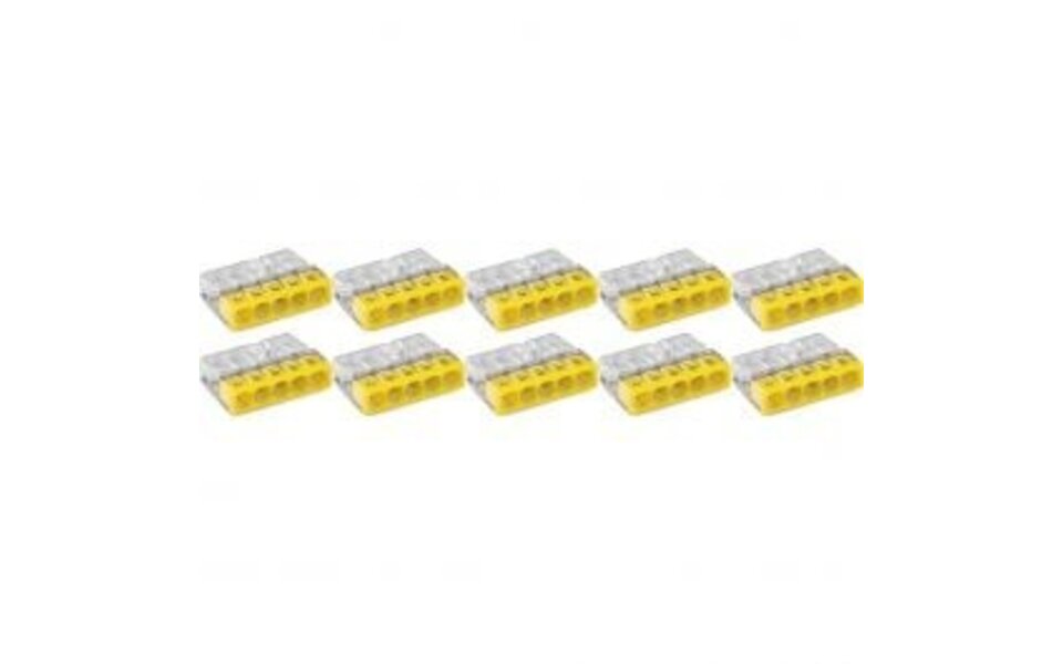 WAGO WAGO 5-polige Lasklem 0.5-2.5mm² Geel - 10 Stuks voor LED Toebehoren