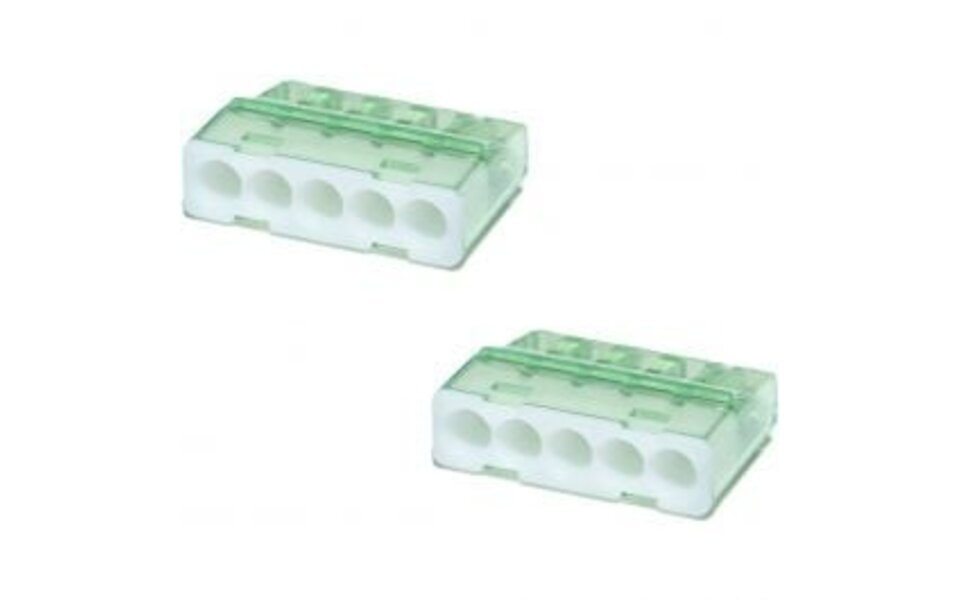 HLW LED Vintex 5 Polig Lasklem Wit 0.2-2.5 mm² - 2 Stuks | LED Toebehoren