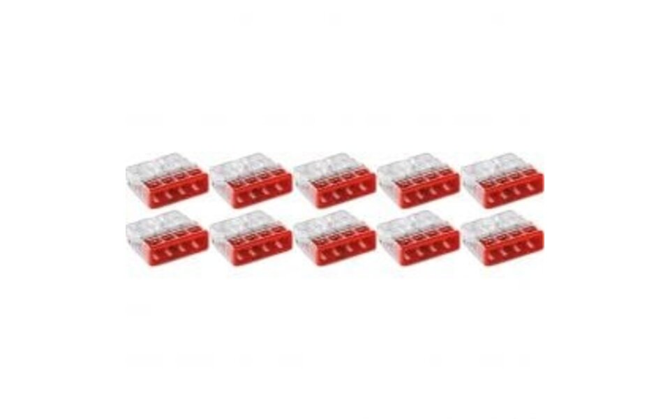 WAGO WAGO Lasklem 4-polig Rood 0.5-2.5mm² - 10 Stuks voor LED Toebehoren
