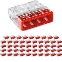 WAGO 4-pole red terminal block – 50 pieces – LED accessories